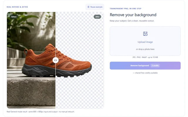 Background Remover interface: Upload an image