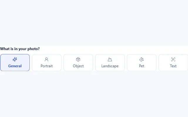 Photo Enhancer interface: Choose your settings