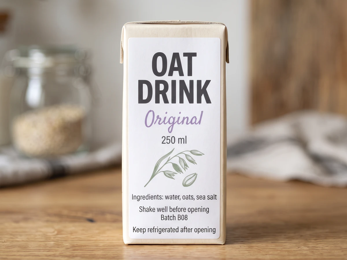 Product label small print before and after text refinement